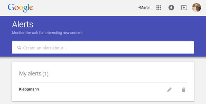 Example: Google alerts
