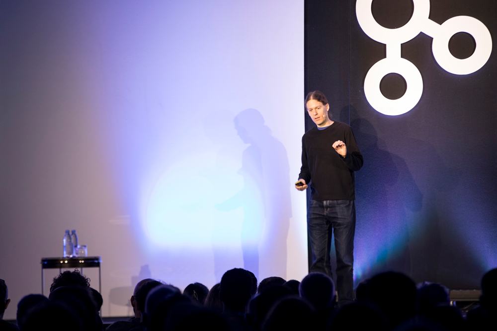 Martin Kleppman keynoting at Kafka Summit London 2019