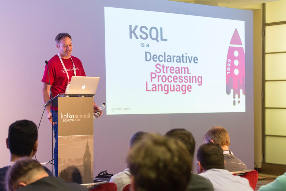 Neil Avery speaking about KSQL at Kafka Summit