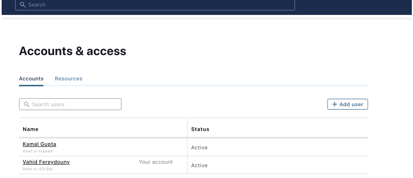 Accounts & access: Accounts