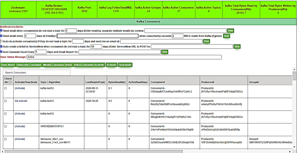 Zookeeper: zookeeper2181 | Kafka Broker