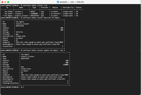 cluster update command