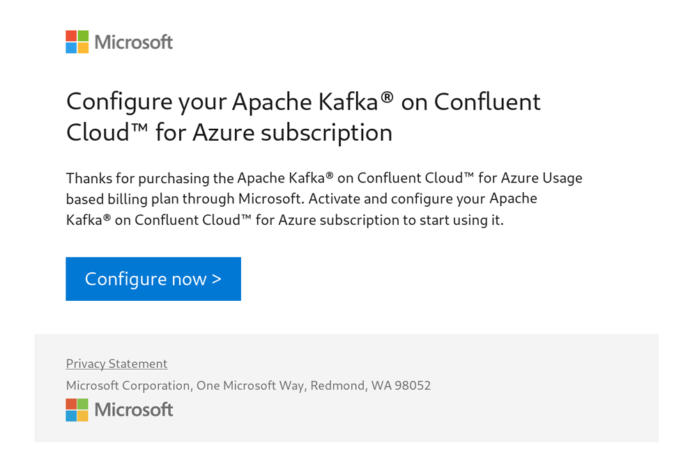 Configure your Apache Kafka® on Confluent Cloud™ for Azure subscription