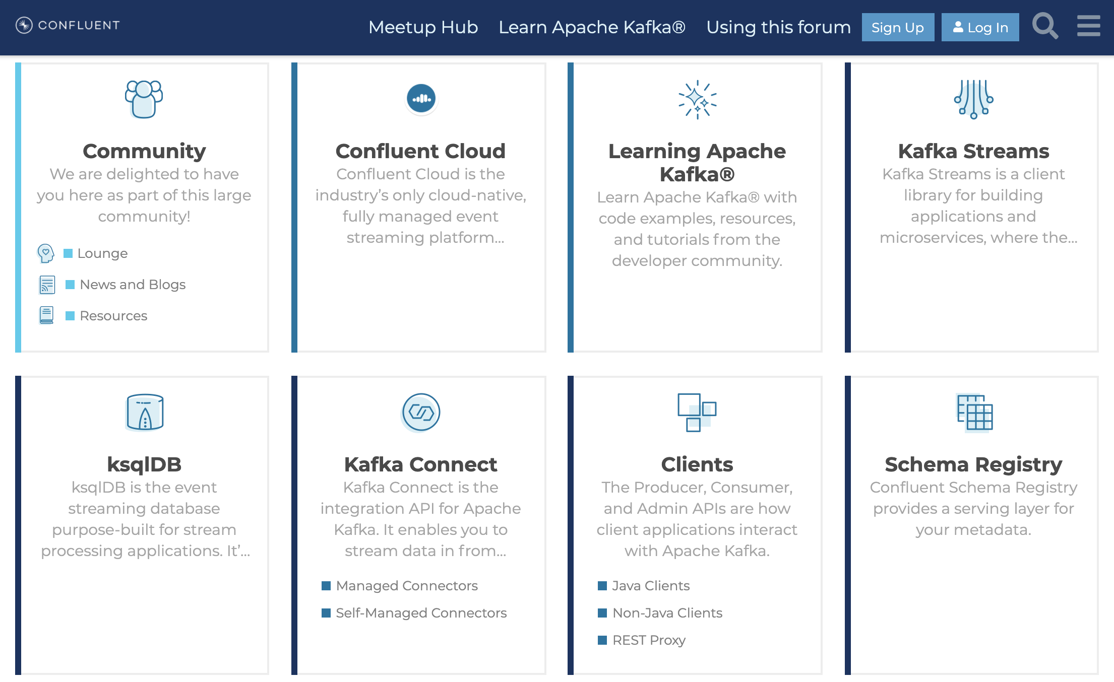 Confluent Community Forum homepage