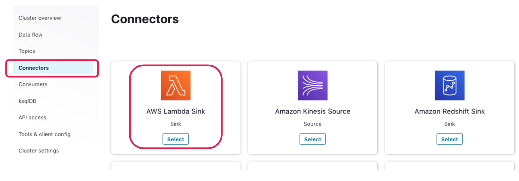 Connectors | AWS Lambda Sink