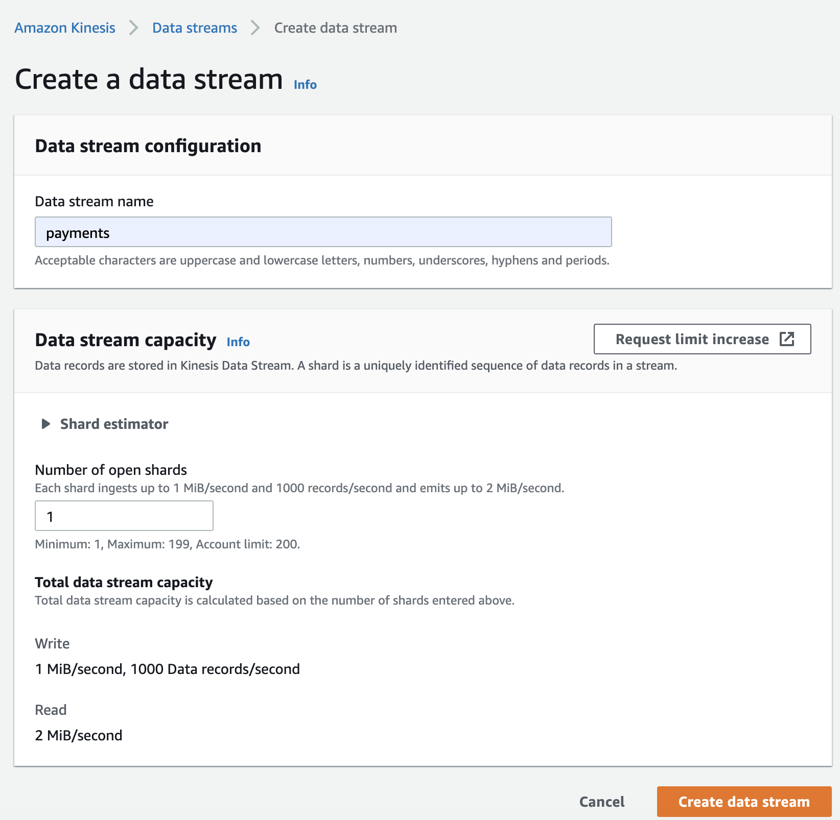 Create a data stream