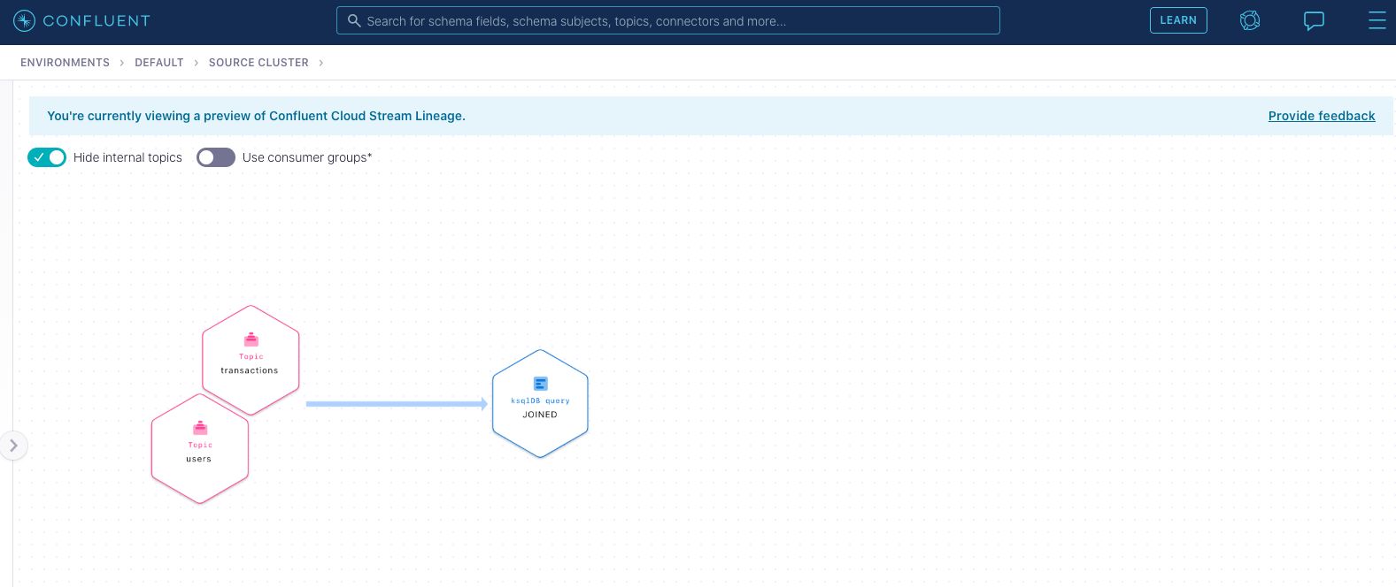 Data lineage interface