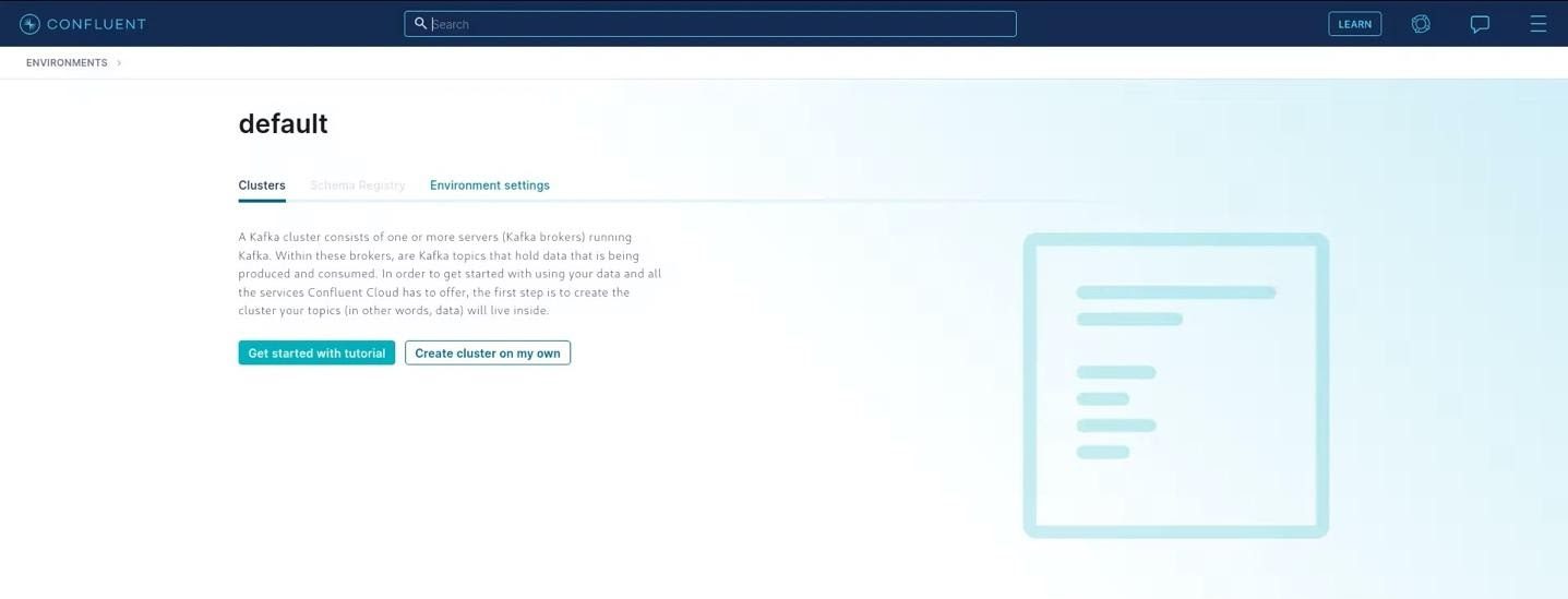 Confluent environment called “default”