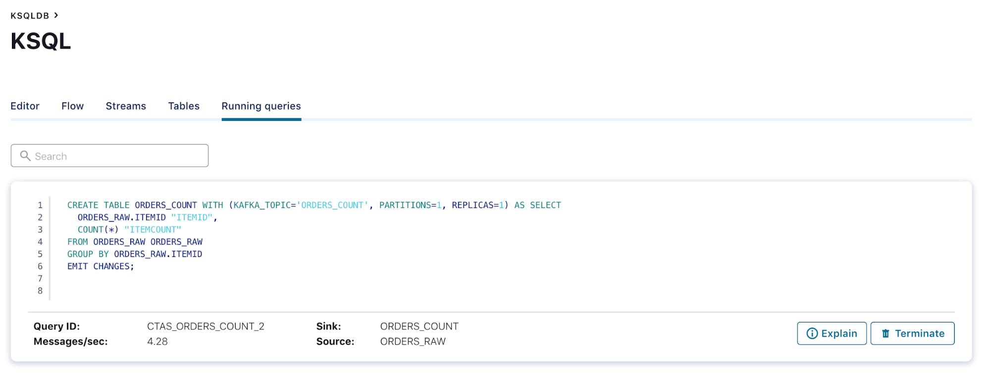 ksqlDB Queries