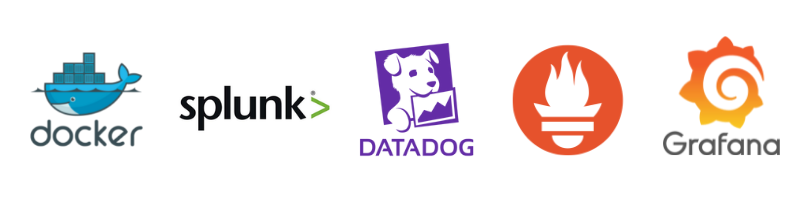 Docker, Prometheus, Grafana, Splunk, and Datadog