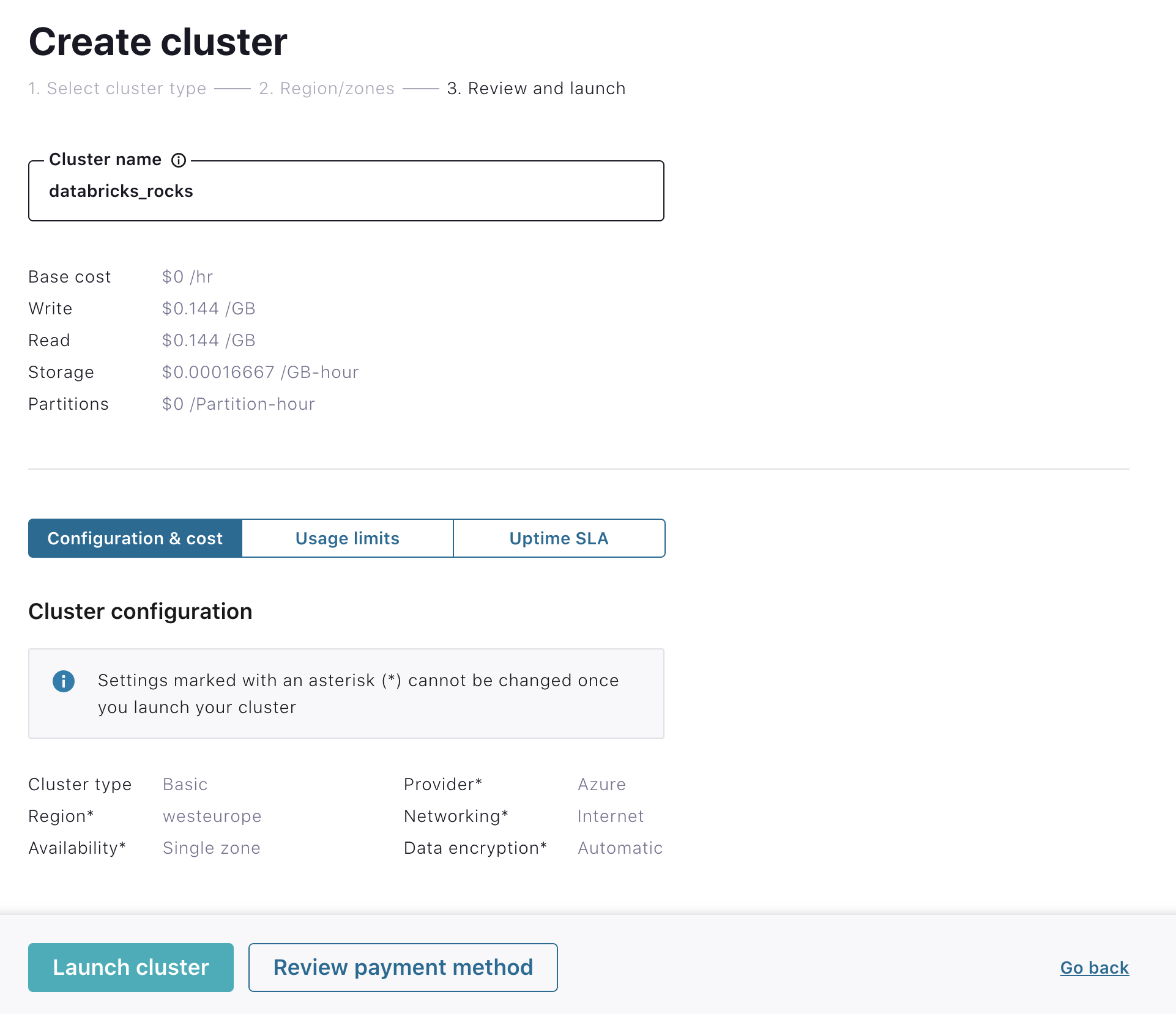 Review and launch cluster