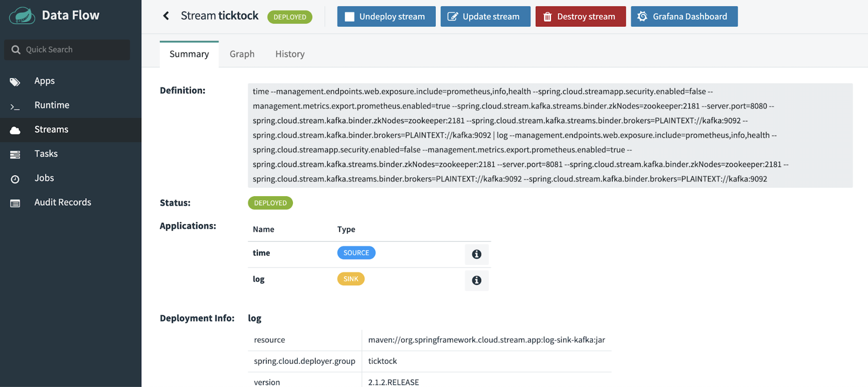 Data Flow Stream ticktock | Summary