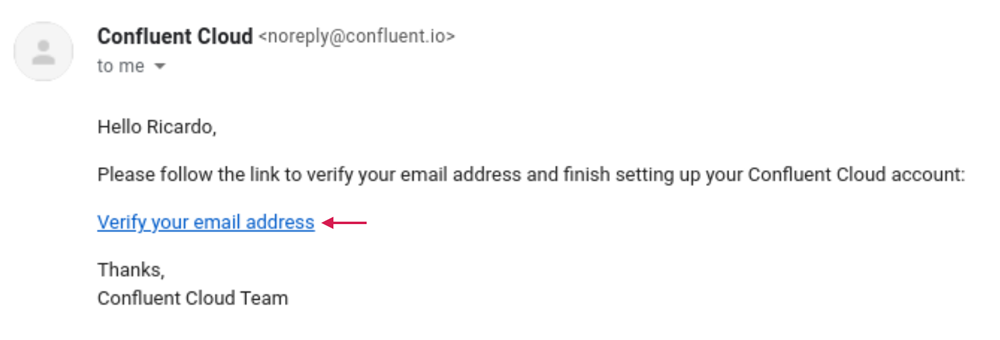 Figure 7. Verifying your email address